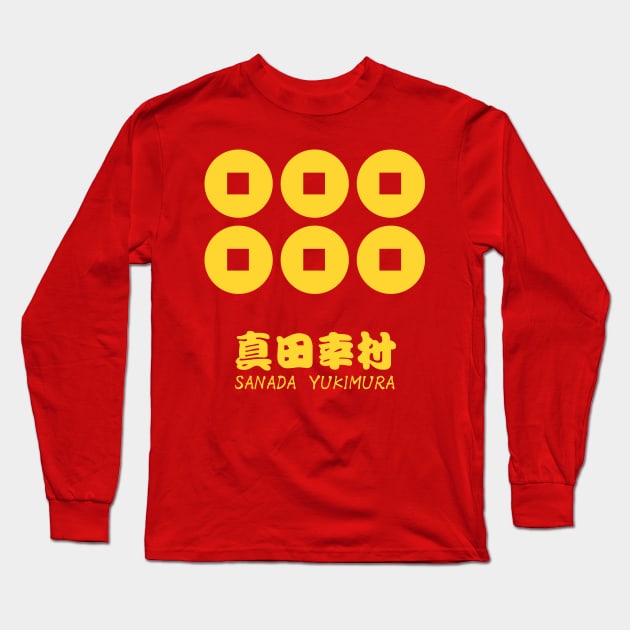 Sanada Yukimura Crest with Name Long Sleeve T-Shirt by Takeda_Art